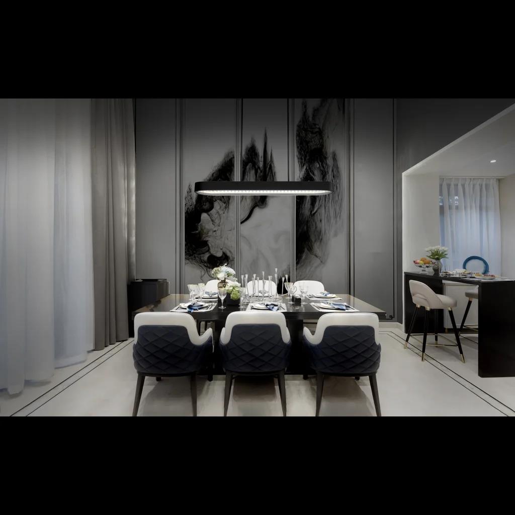 Black island pendant, by Schonbek, for kitchen island or dining