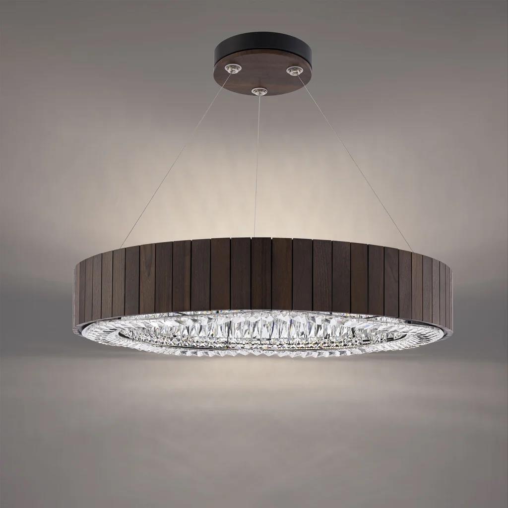 Smokey walnut pendant light, by Schonbek, for kitchen island or dining