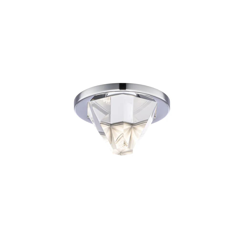 Polished chrome recessed light, by Schonbek