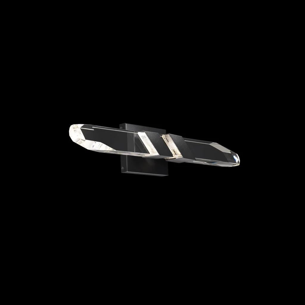 Black vanity light, by Schonbek, for bathroom