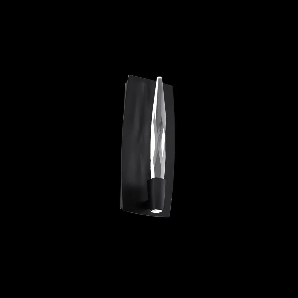 Black wall sconce, by Schonbek, for hallway or living room