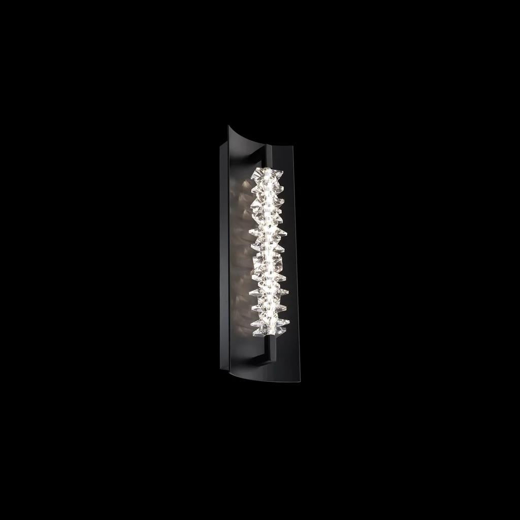 Black wall sconce, by Schonbek, for hallway or living room