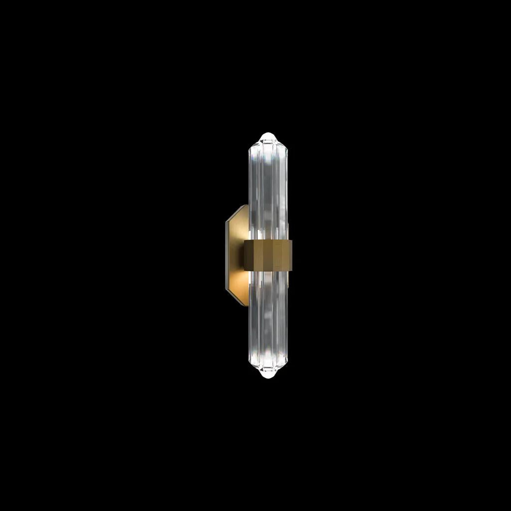 Aged brass wall sconce, by Schonbek, for hallway or living room