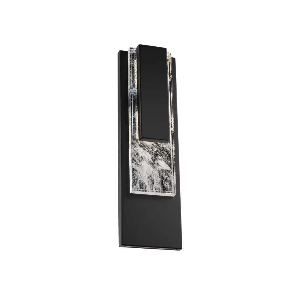 Black wall sconce, by Schonbek, for hallway or living room
