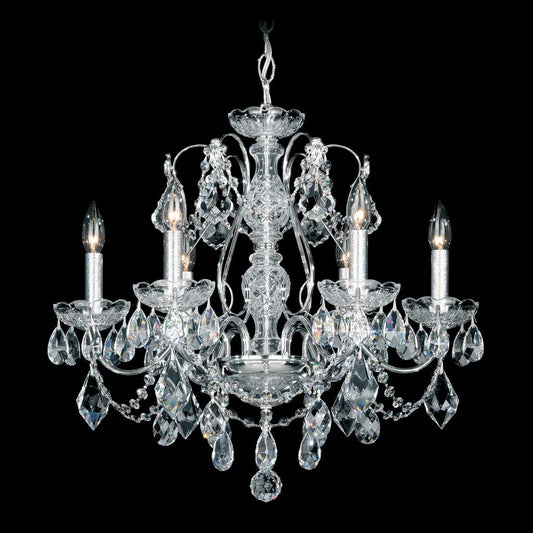 Polished silver chandelier, by Schonbek