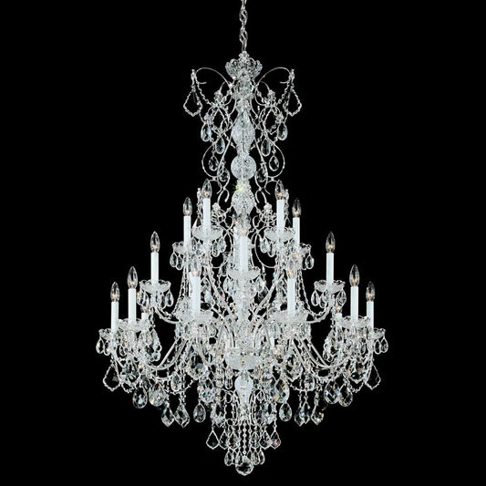 Polished silver chandelier, by Schonbek