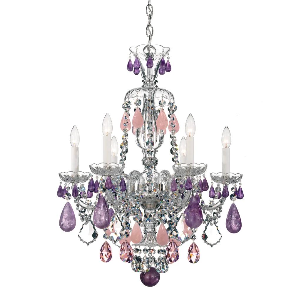 Polished silver chandelier, by Schonbek
