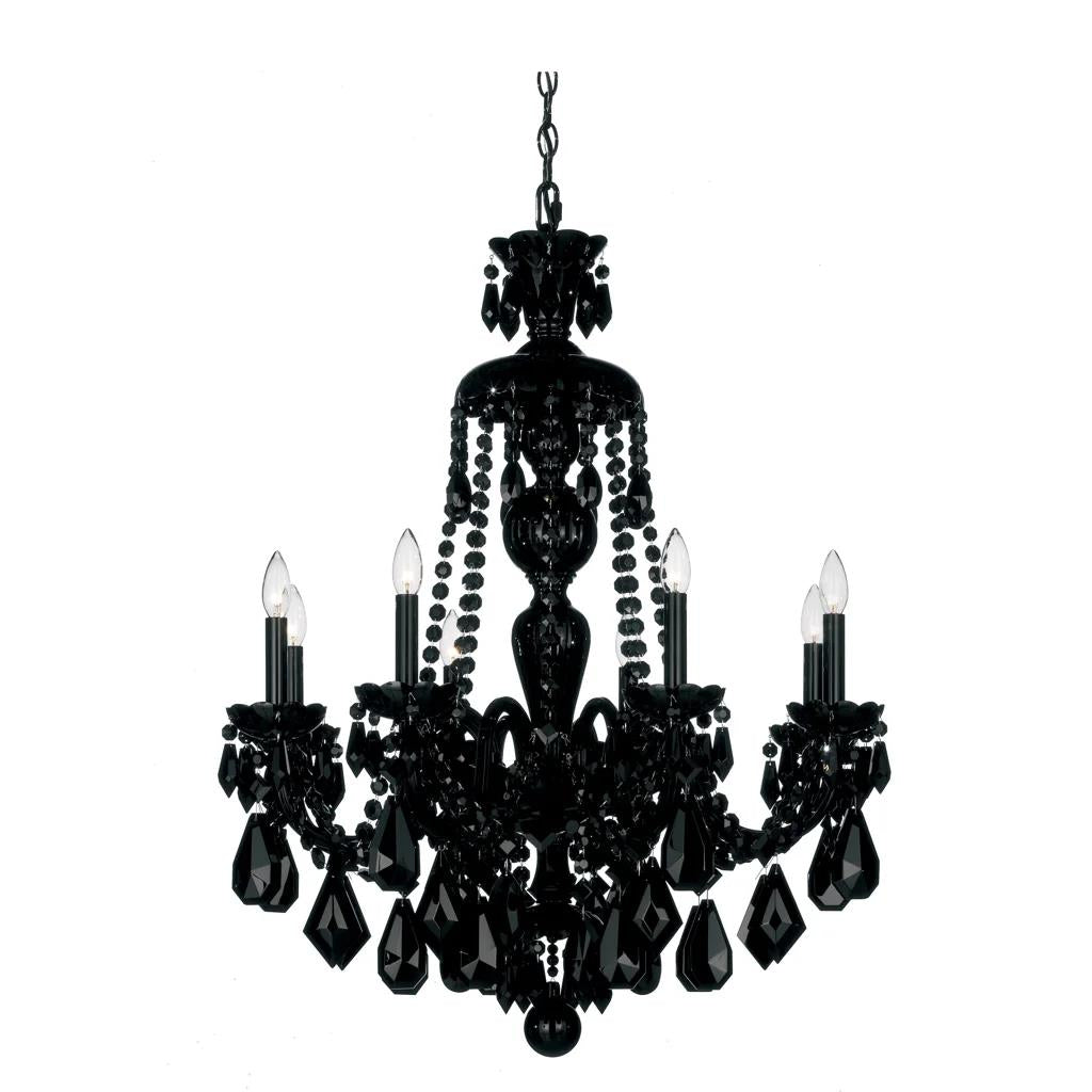 Jet black chandelier, by Schonbek