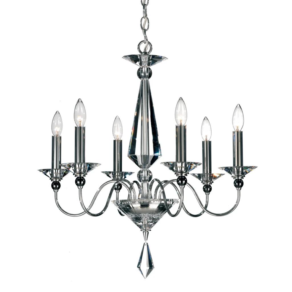 Polished silver chandelier, by Schonbek