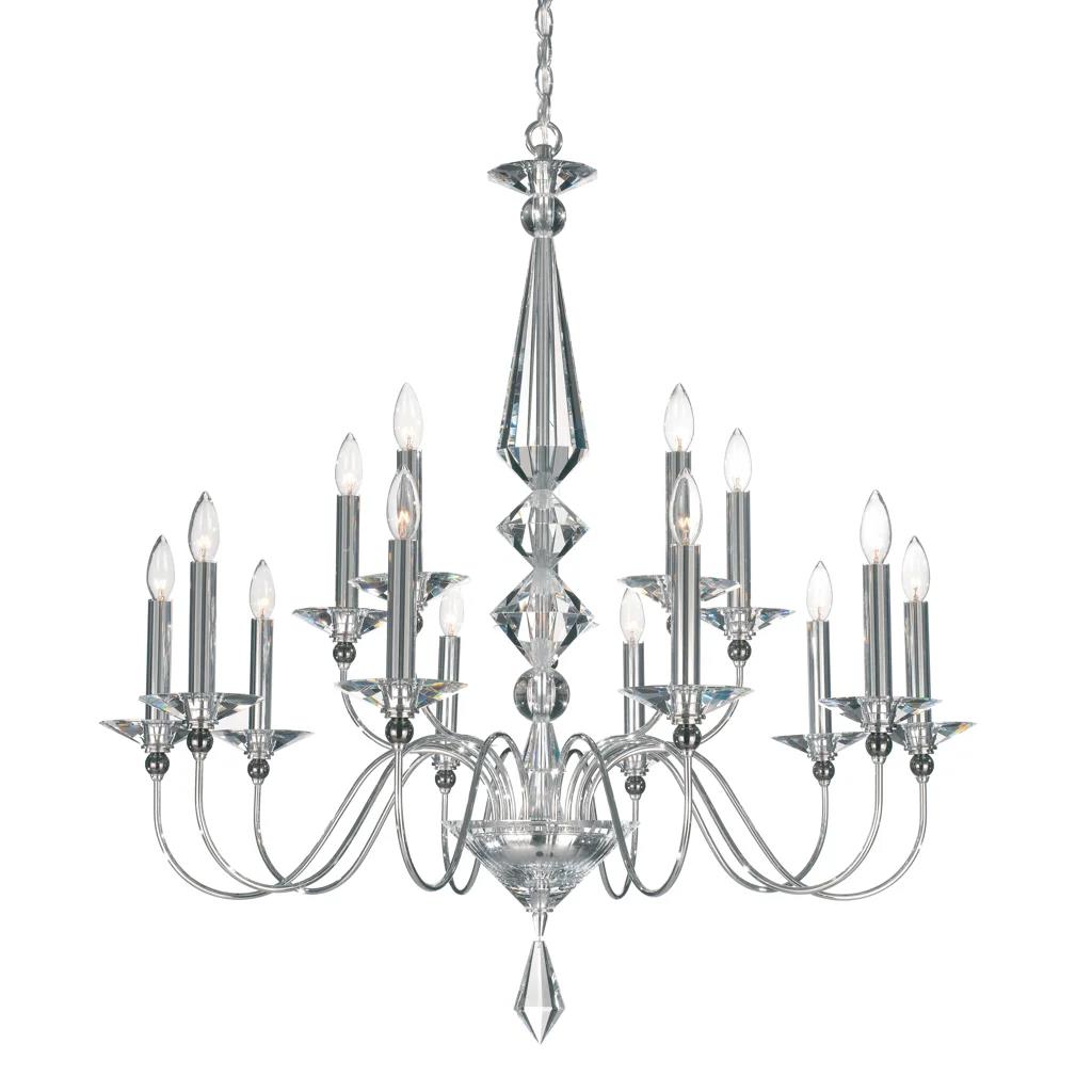 Polished silver chandelier, by Schonbek