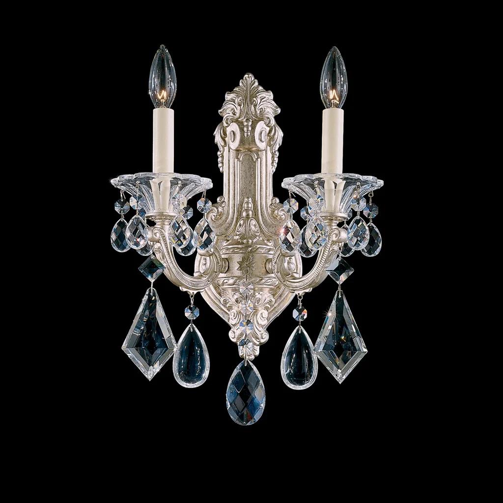 Antique silver wall sconce, by Schonbek, for hallway or living room