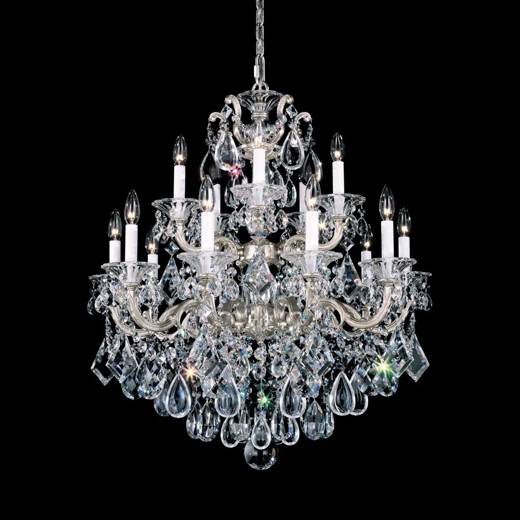 Antique silver chandelier, by Schonbek