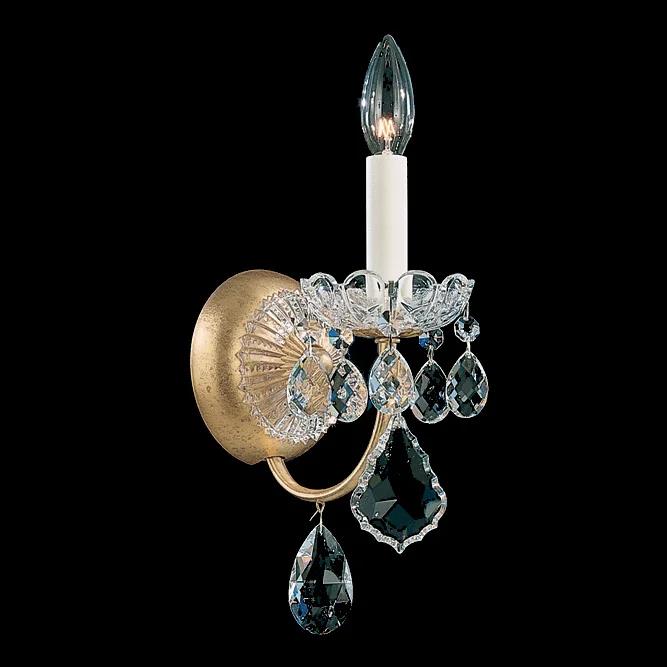 French gold wall sconce, by Schonbek, for hallway or living room