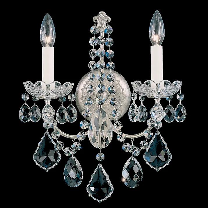 Antique silver wall sconce, by Schonbek, for hallway or living room