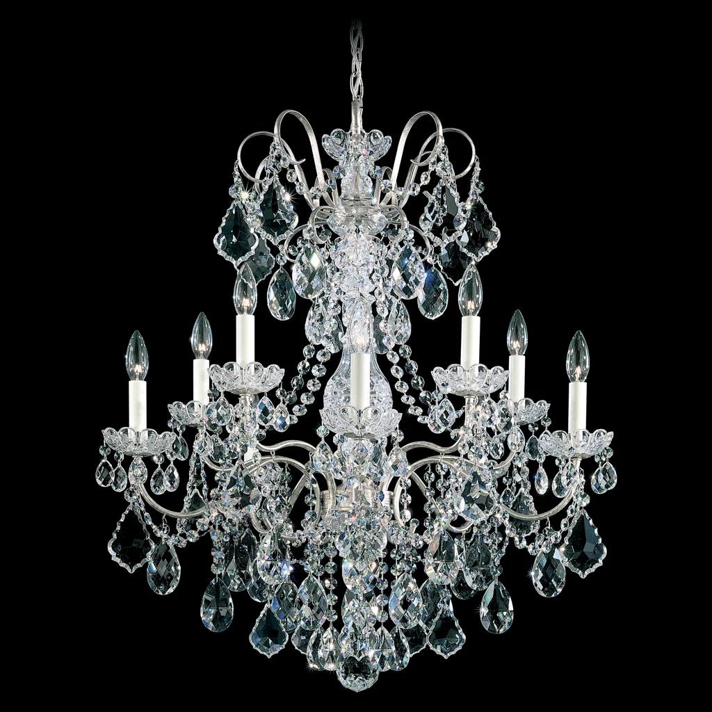 Antique silver chandelier, by Schonbek