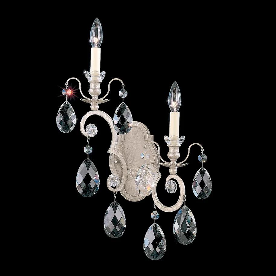 Antique silver wall sconce, by Schonbek, for hallway or living room