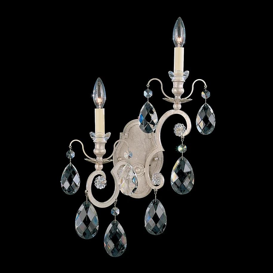 Antique silver wall sconce, by Schonbek, for hallway or living room