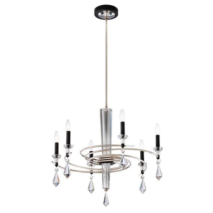 Soft silver/black chandelier, by Schonbek