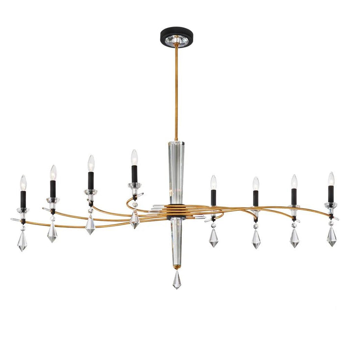 Soft gold/black chandelier, by Schonbek