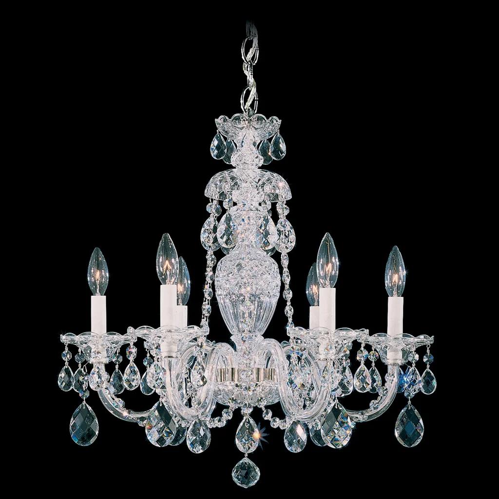 Polished silver chandelier, by Schonbek