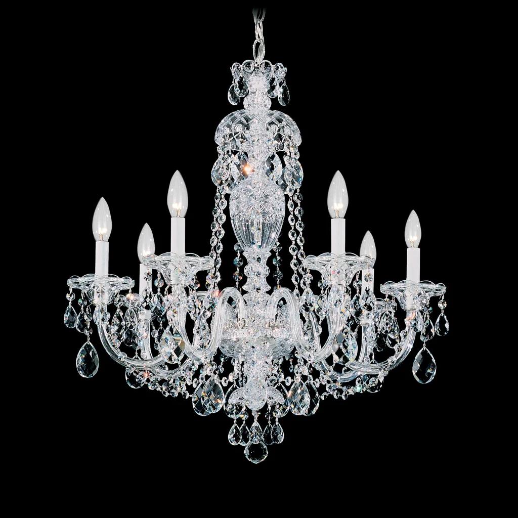 Polished silver chandelier, by Schonbek