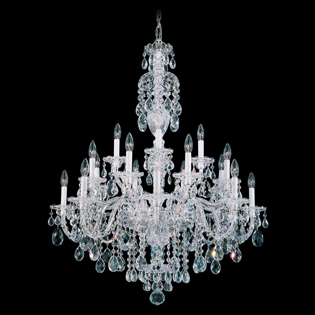 Polished silver chandelier, by Schonbek