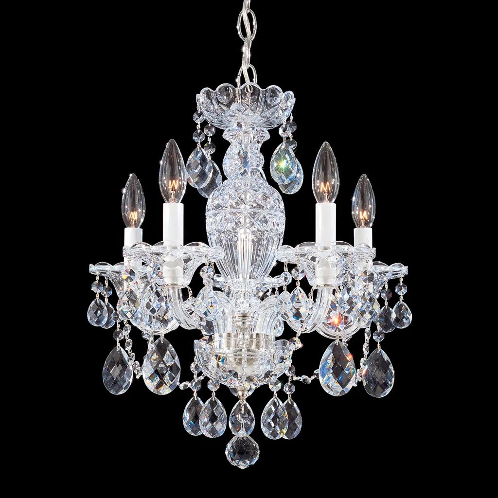 Polished silver chandelier, by Schonbek