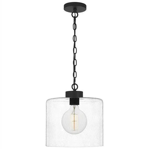 Matte black pendant light, by Quoizel, for kitchen island or dining