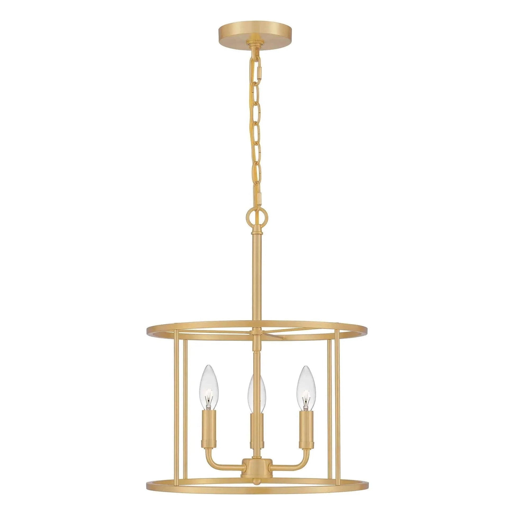 Aged brass pendant light, by Quoizel, for kitchen island or dining