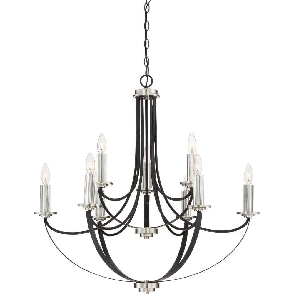Mystic black chandelier, by Quoizel