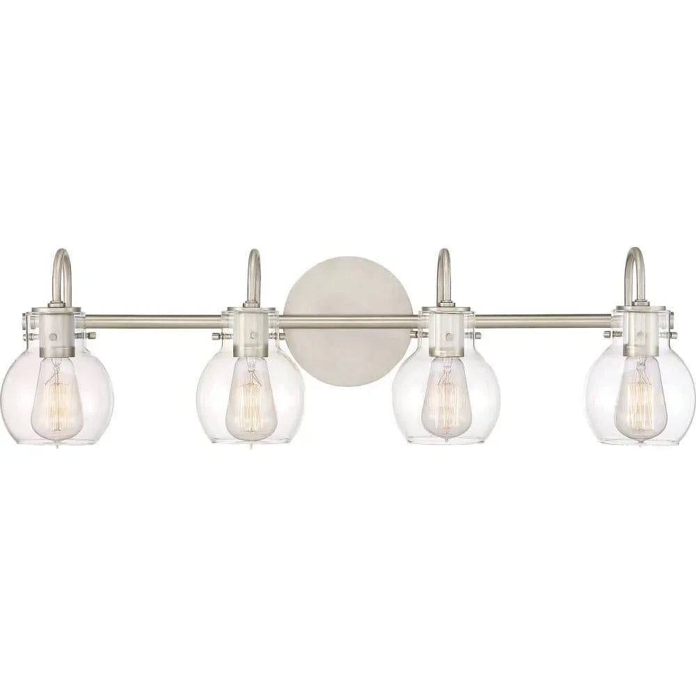 Antique nickel vanity light, by Quoizel, for bathroom