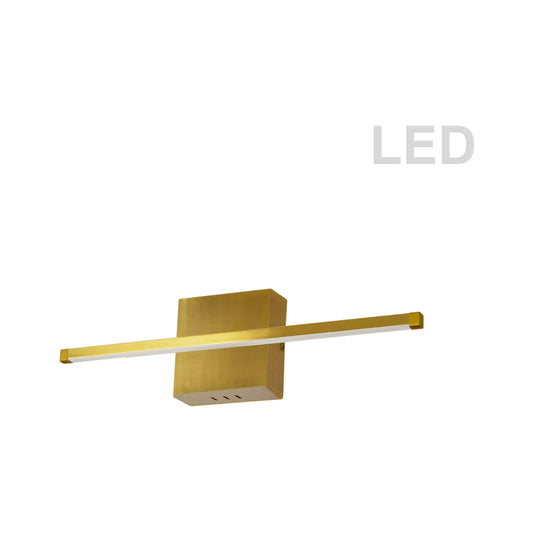 LED aged brass wall sconce, by Dainolite, for hallway or living room