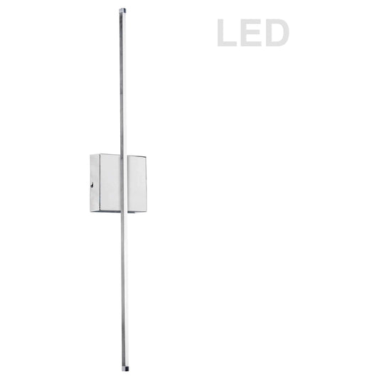 LED polished chrome wall sconce, by Dainolite, for hallway or living room