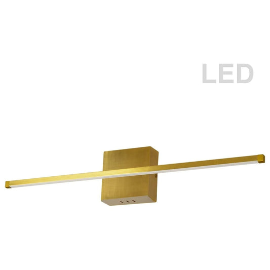 LED aged brass wall sconce, by Dainolite, for hallway or living room