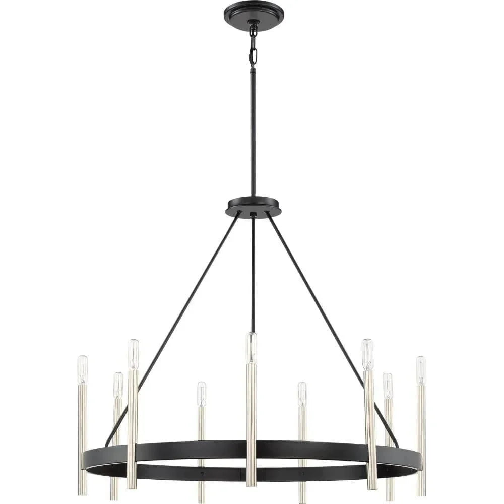 Mystic black chandelier, by Quoizel