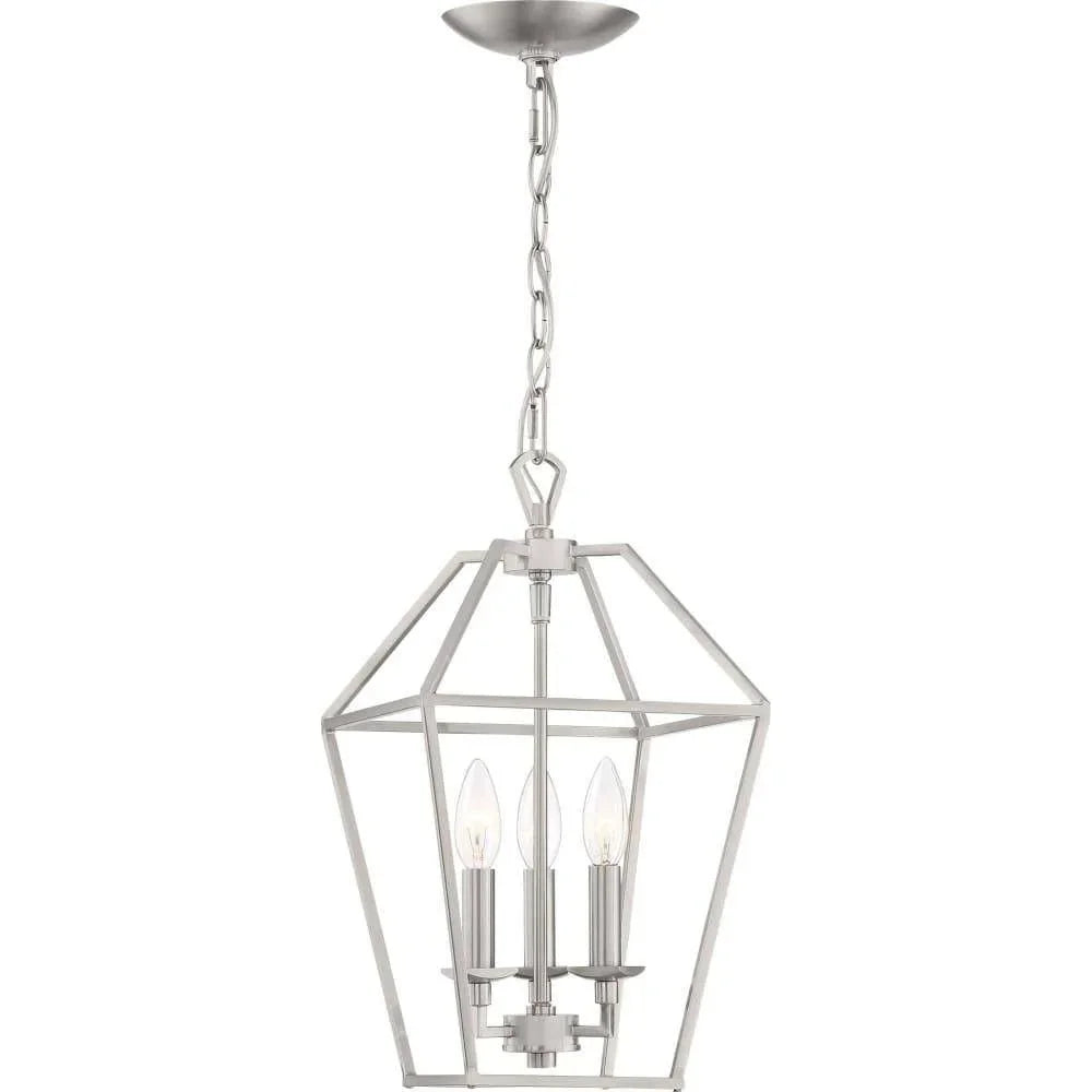 Brushed nickel pendant light, by Quoizel, for kitchen island or dining