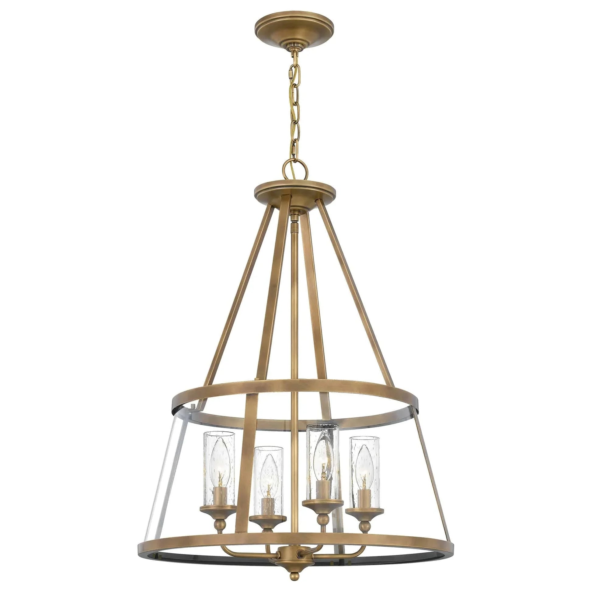 Weathered brass pendant light, by Quoizel, for kitchen island or dining