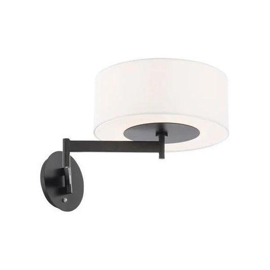Black wall sconce, by WAC, for hallway or living room
