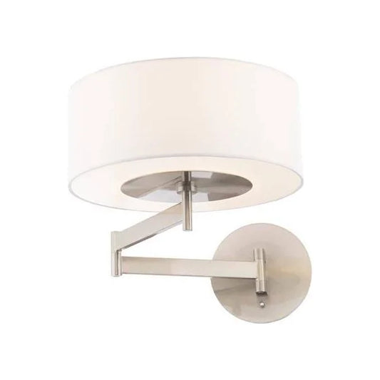 Brushed nickel wall sconce, by WAC, for hallway or living room