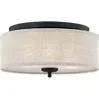 Matte black flush-mount ceiling light, by Quoizel, for hallway, bedroom, or entryway