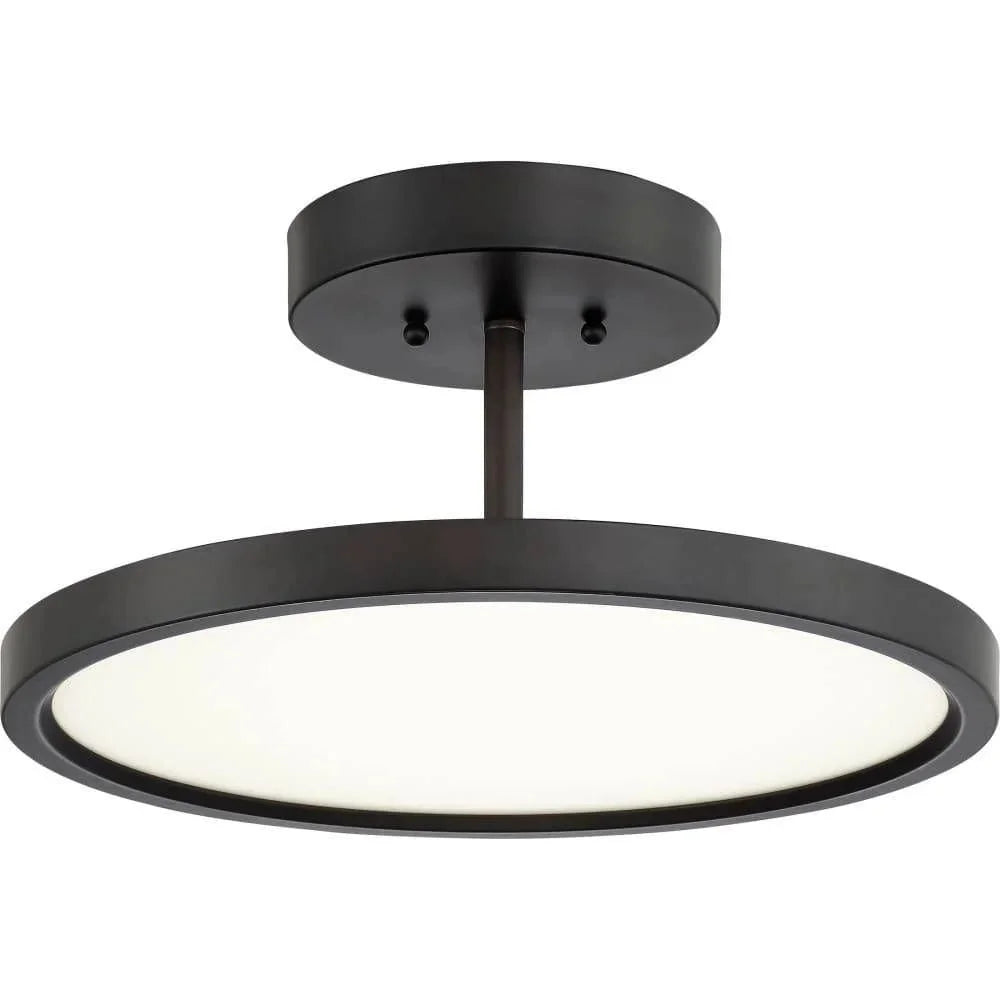 Semi-flush mount ceiling light, by Quoizel, for hallway, bedroom, or entryway