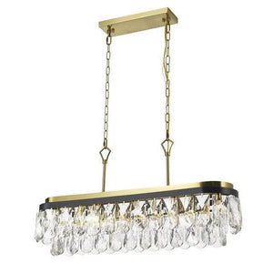 Black+ brass/ crystal island pendant, by Maple, for kitchen island or dining