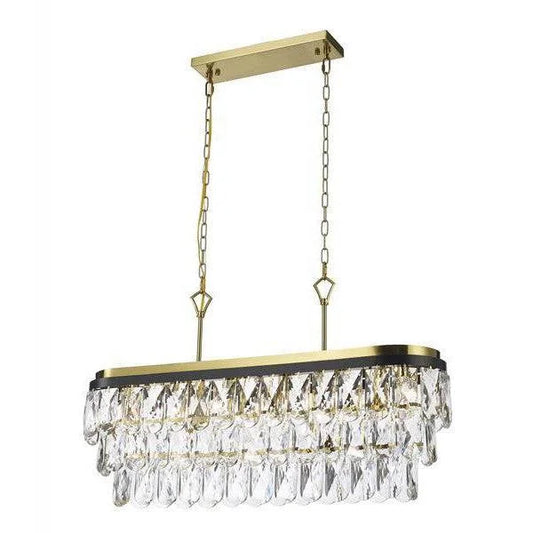 Gold+black metal/ clear crystal chandelier, by Maple