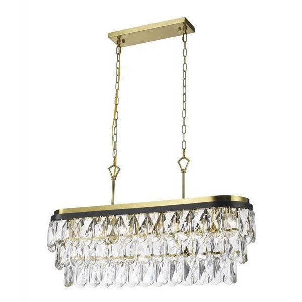 Gold+black metal/ clear crystal chandelier, by Maple