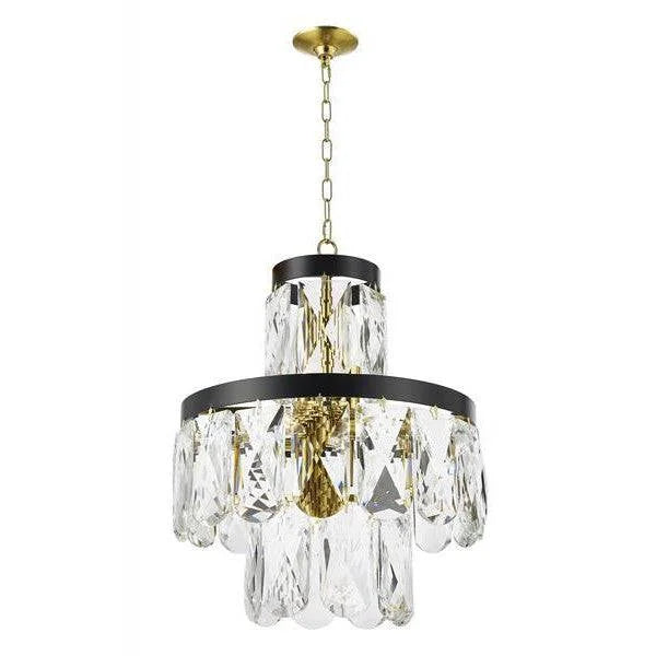 Black+ brass/ crystal chandelier, by Maple