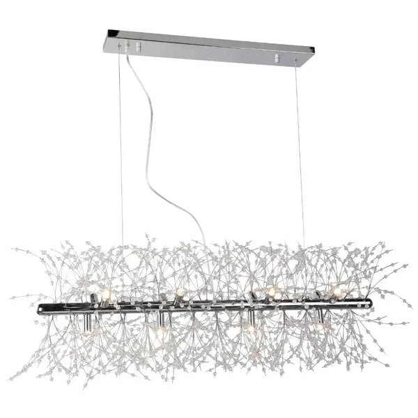 Chrome & crystal island pendant, by Maple, for kitchen island or dining