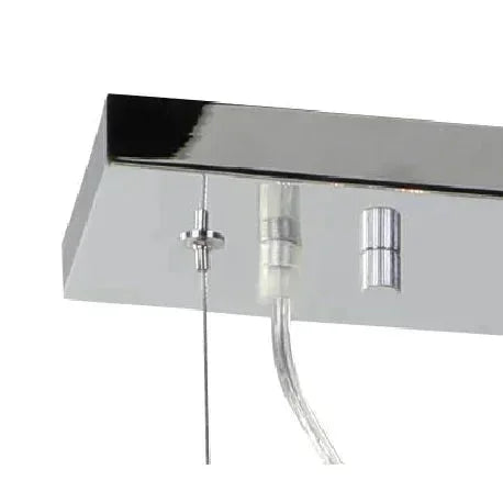 Chrome & crystal island pendant, by Maple, for kitchen island or dining, room scene