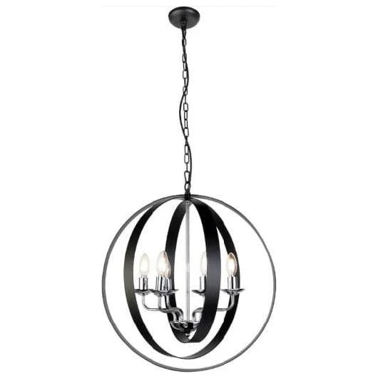Black and chrome pendant light, by Maple, for kitchen island or dining