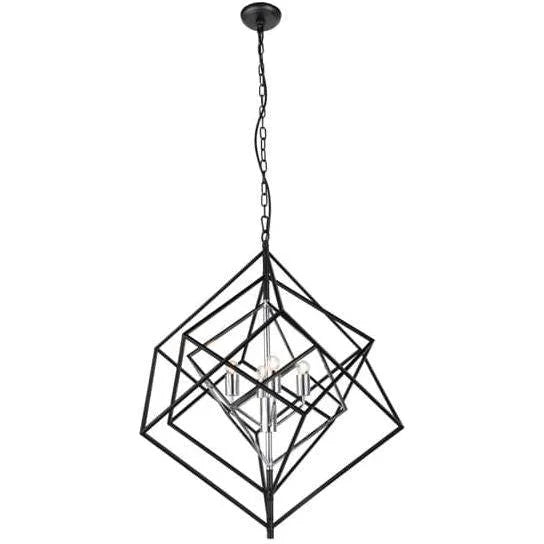 Black and chrome pendant light, by Maple, for kitchen island or dining