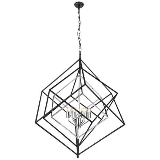 Black and chrome pendant light, by Maple, for kitchen island or dining
